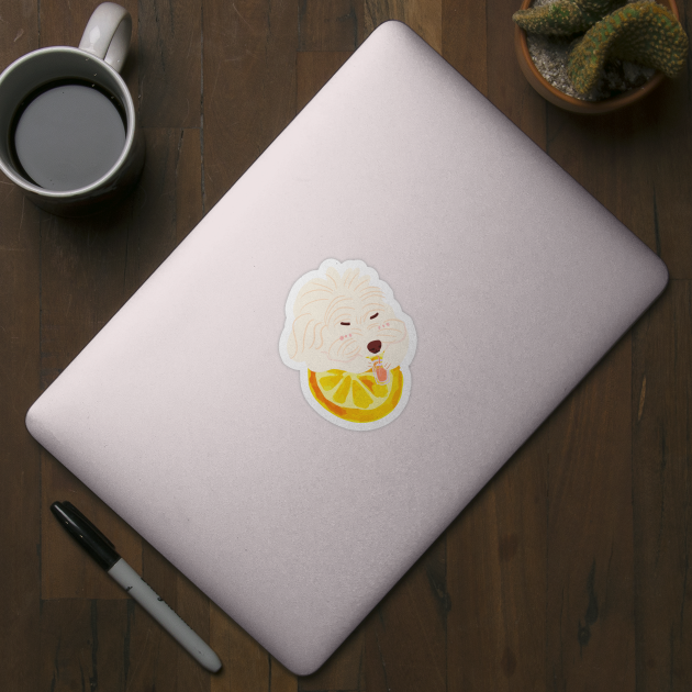 Maltipoo Drinking Orange Juice by PatternbyNOK